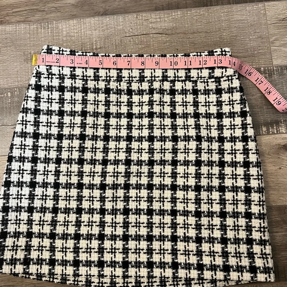 VILA Black and White Checkered Mini Skirt Sz 36 EUC